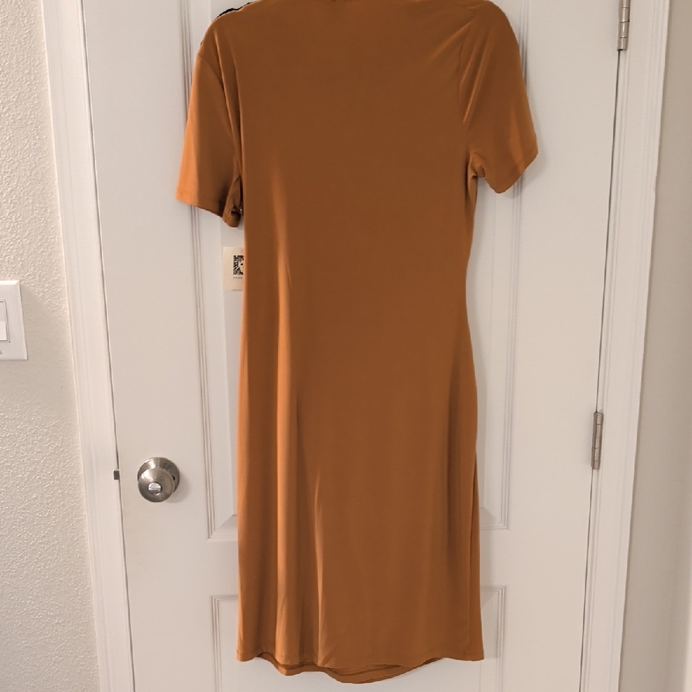Anne Klein Tan Wrap Midi Dress - Picture 4 of 5